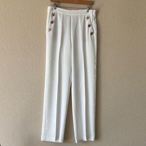 Elegant White High-Waisted Women's Pants